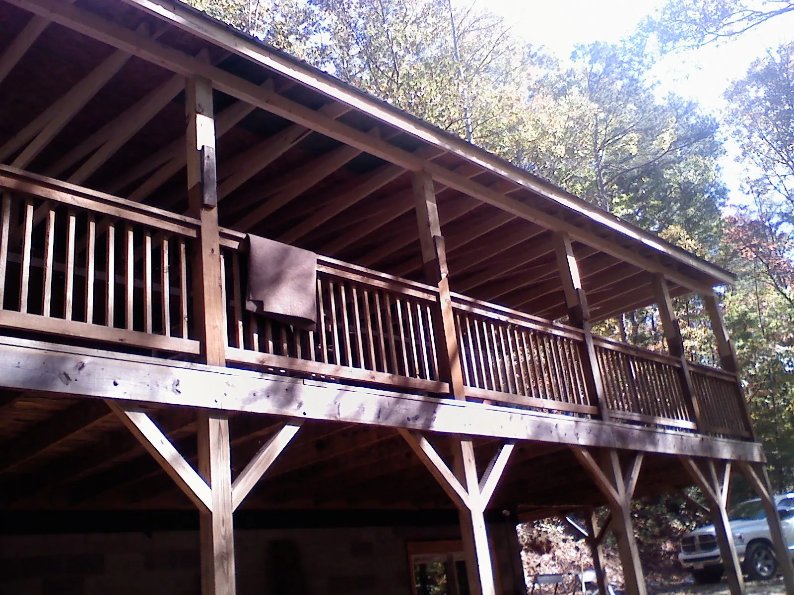 Timber framing under a new elevated porch and deck — Roof Leak Repair in Red Bank by Roofing Brothers